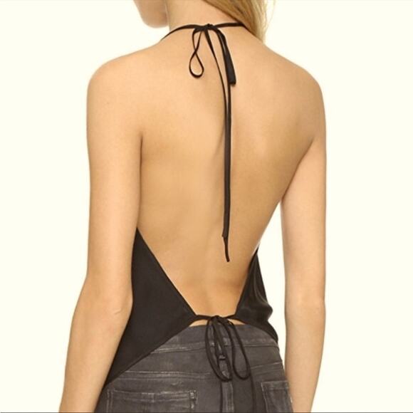 REVOLVE Tops - Emerson Thorpe 100% silk top backless tie back black summer
